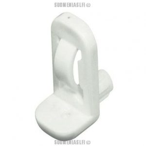 Kannake lasihyllylle 5 mm porausreikään enintään 6 mm lasille