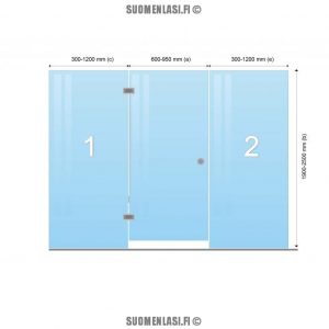 lasiovi vasen+2 lasiseinää