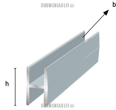 H-profiili 4 mm peilille