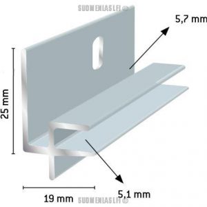 Hyllyprofiili 4 mm peilille