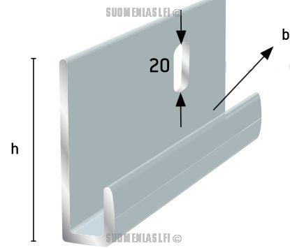 J-profiili 4 mm peilille